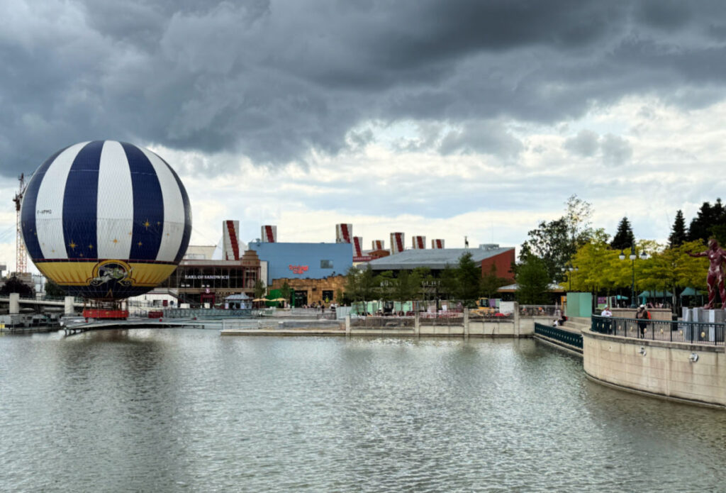 Photo over the water toward Disney Village in France.