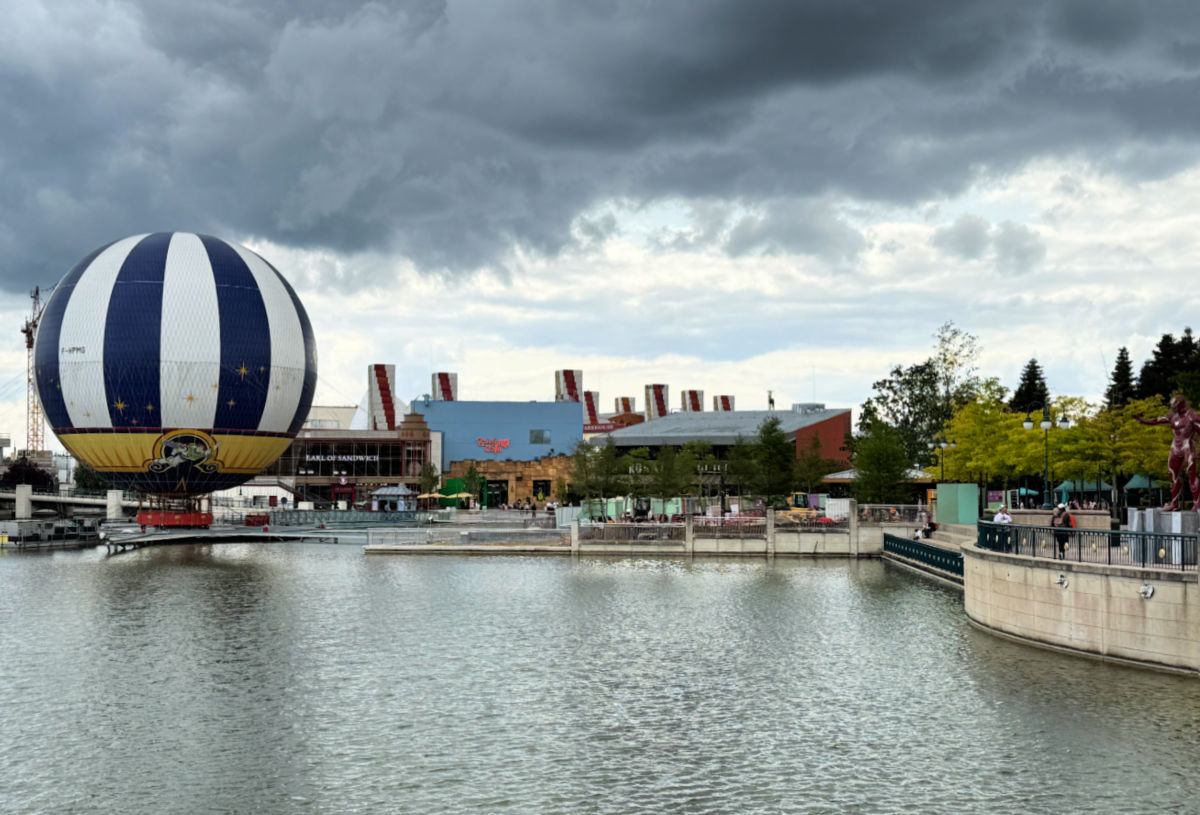 Photo over the water toward Disney Village in France.