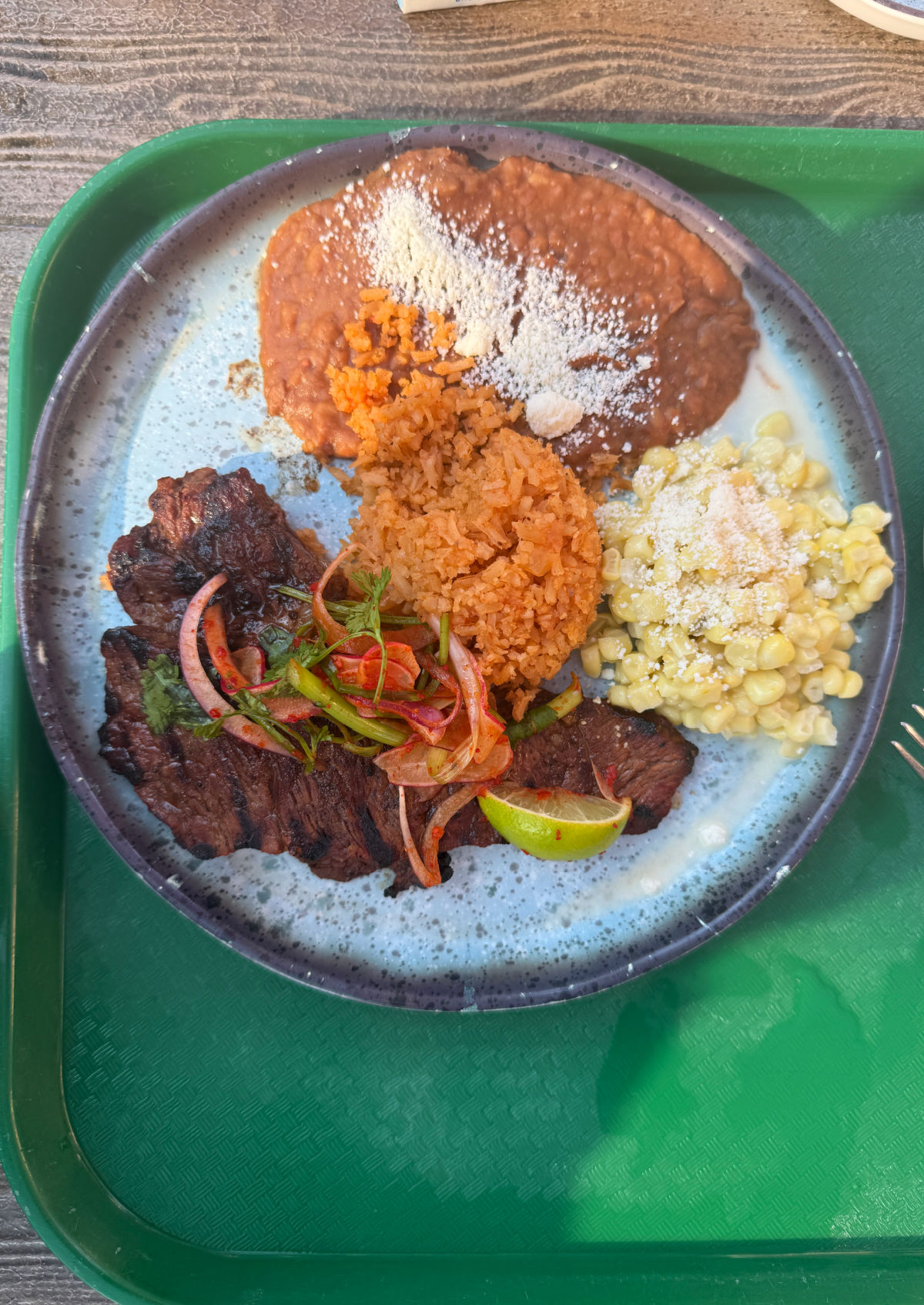 Plate of food from the Rancho Zocalo dining package.